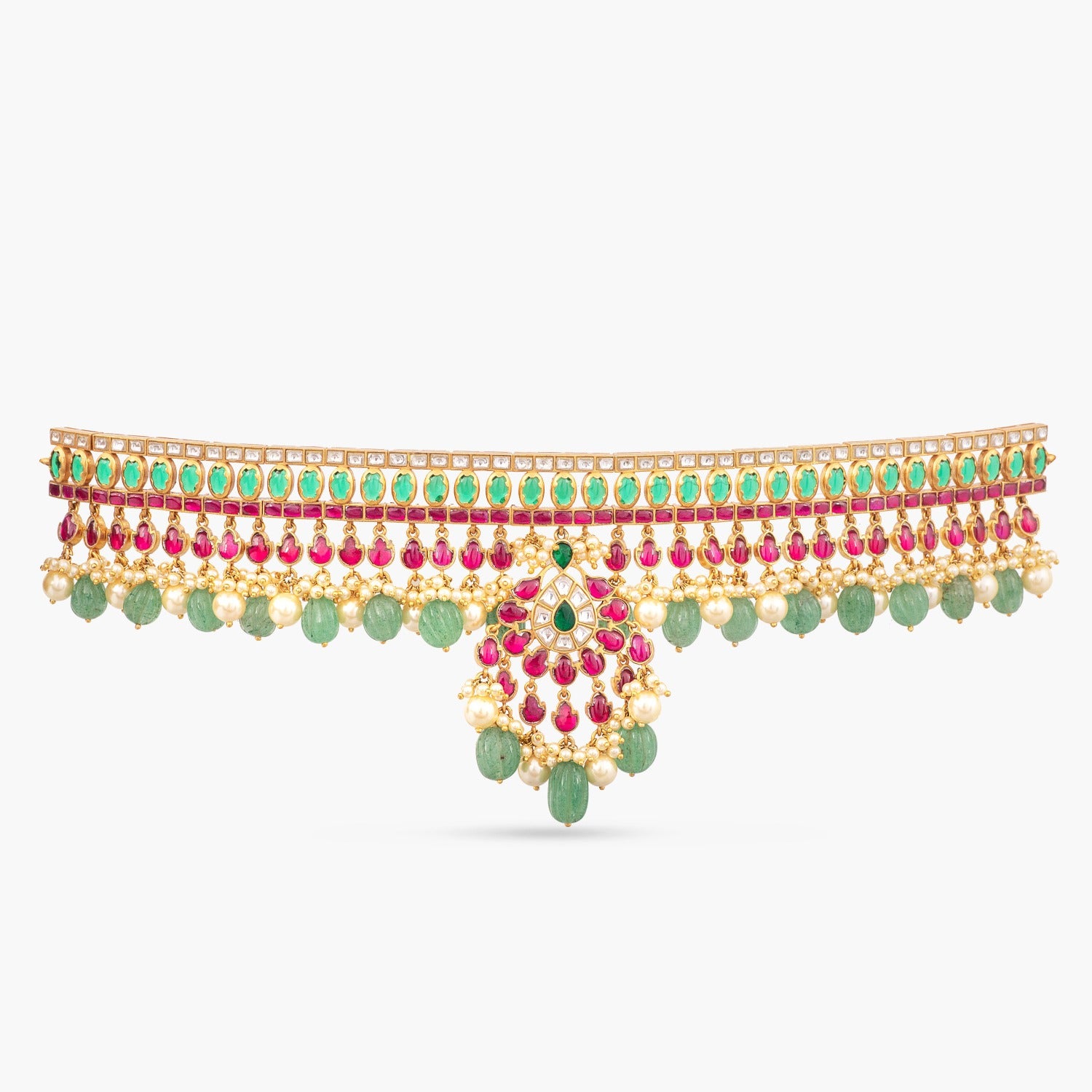 Nargis Jadau Silver Bridal Choker Necklace 