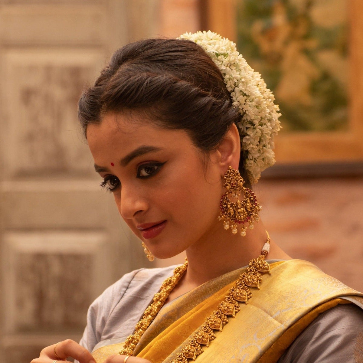 Earrings Dhriti Nakshi Silver Chandbali Earrings