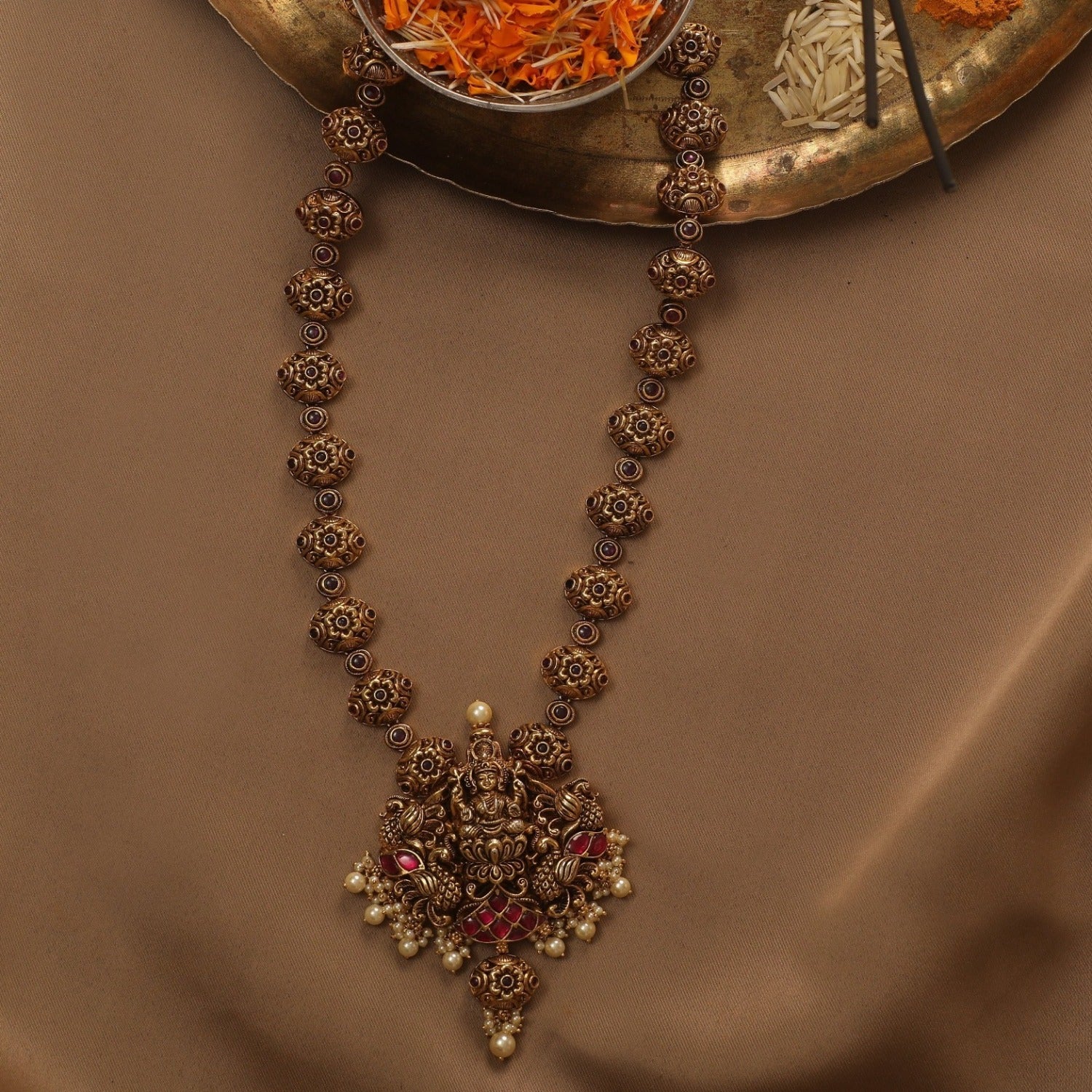 Lohita Antique Nakshi Silver Necklace