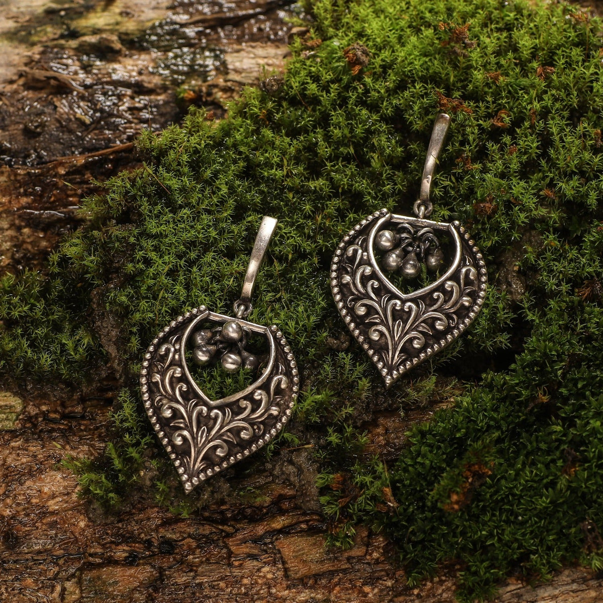 Earrings Argala Tribal Silver Earrings