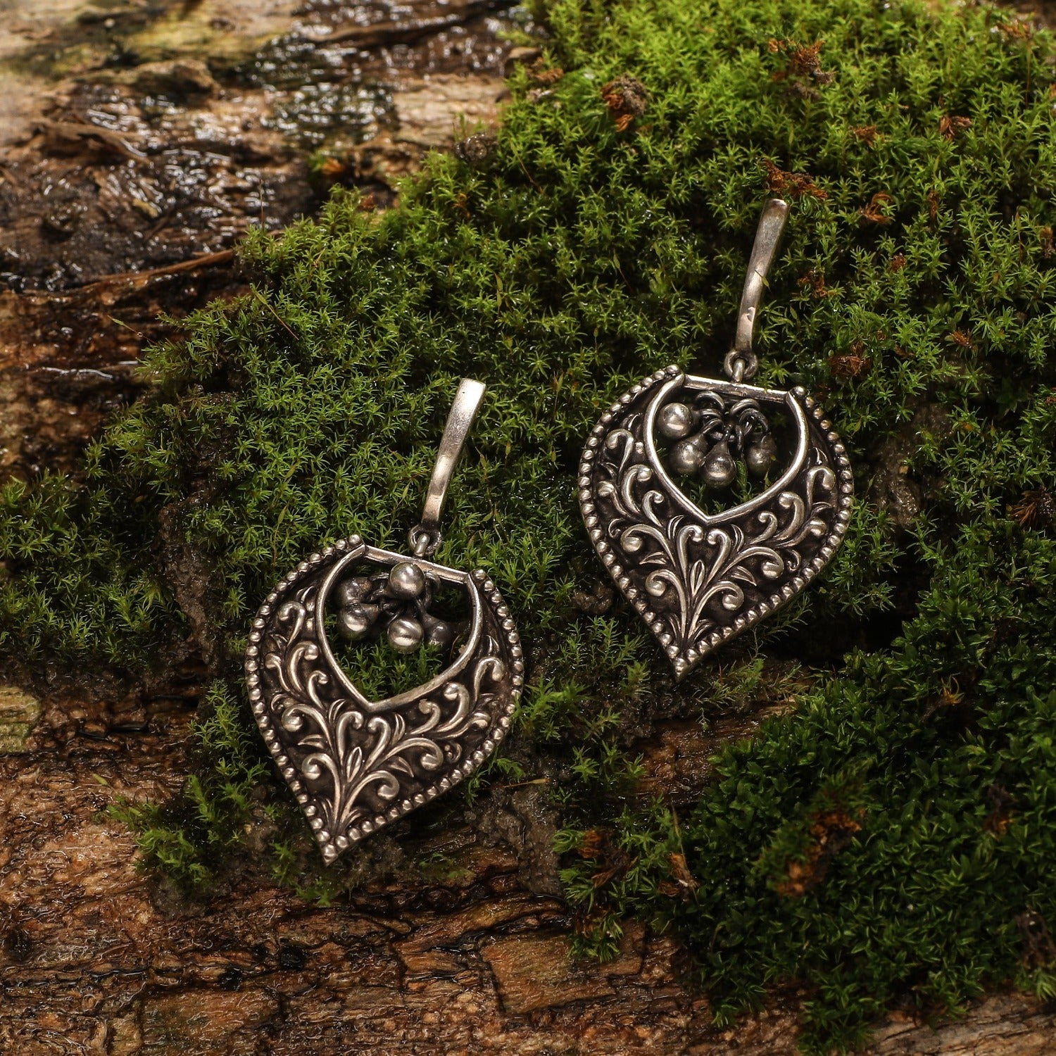 Earrings Argala Tribal Silver Earrings