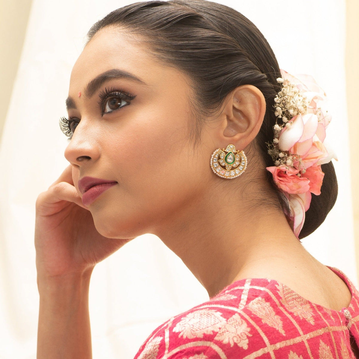 Earrings Kamalika Jadau Silver Earrings