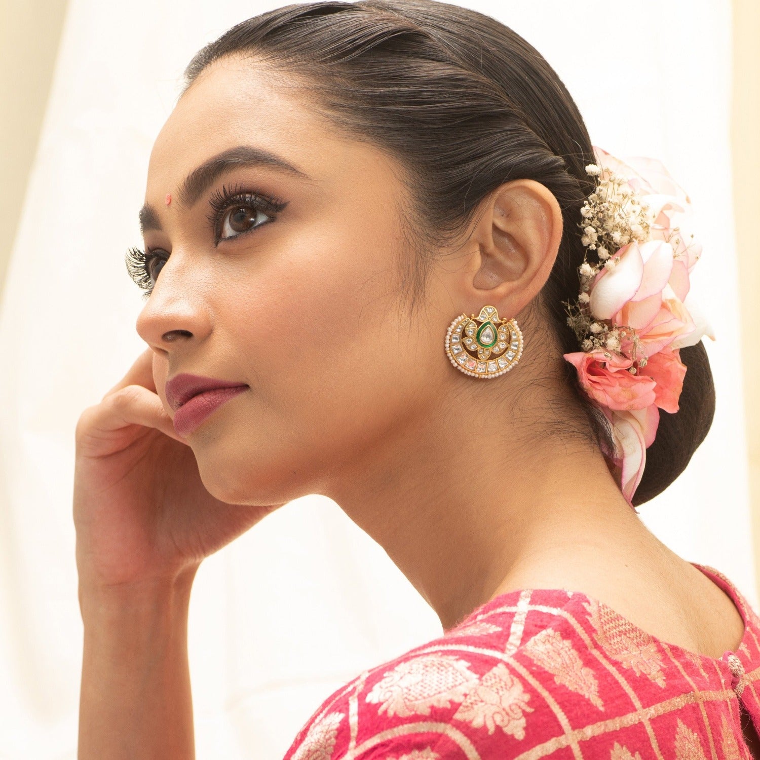 Earrings Kamalika Jadau Silver Earrings