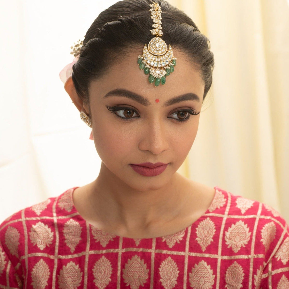 Hair Accessories Vihasta Jadau Silver Maangtika