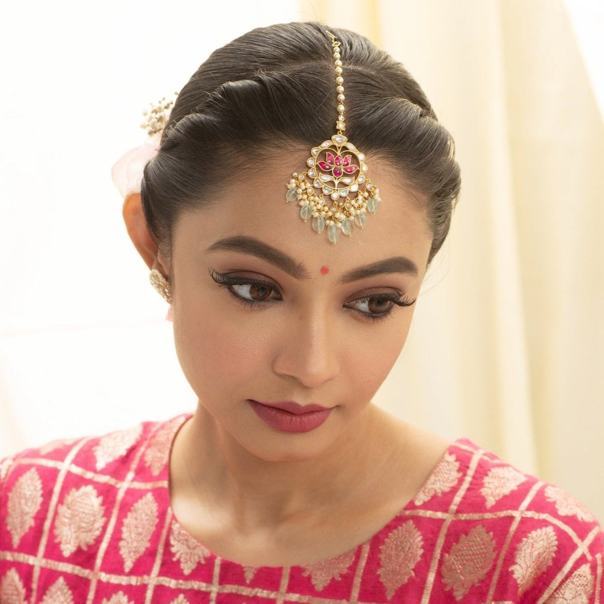 Hair Accessories Nala Jadau Silver Maangtika