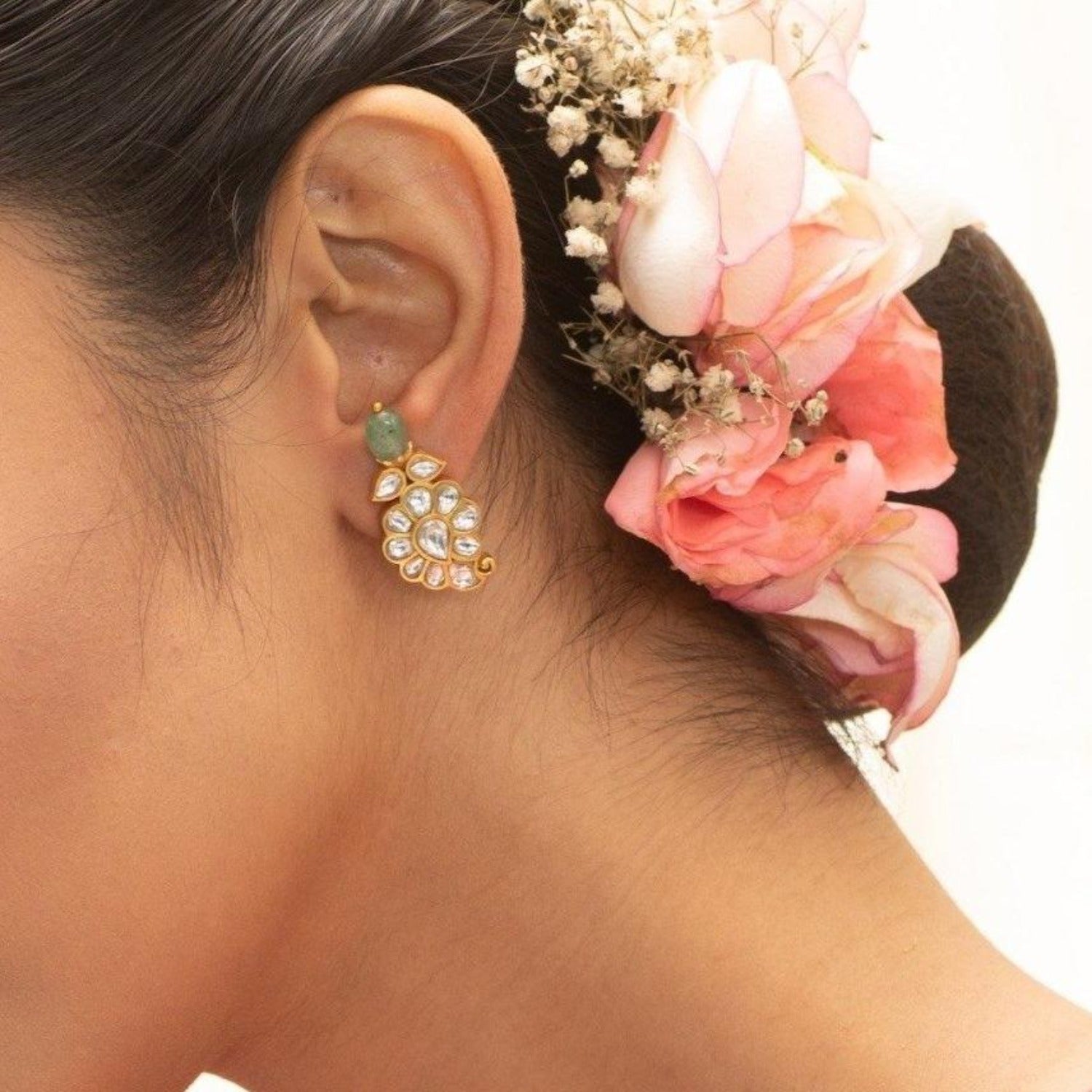 Earrings Buta Jadau Silver Earrings