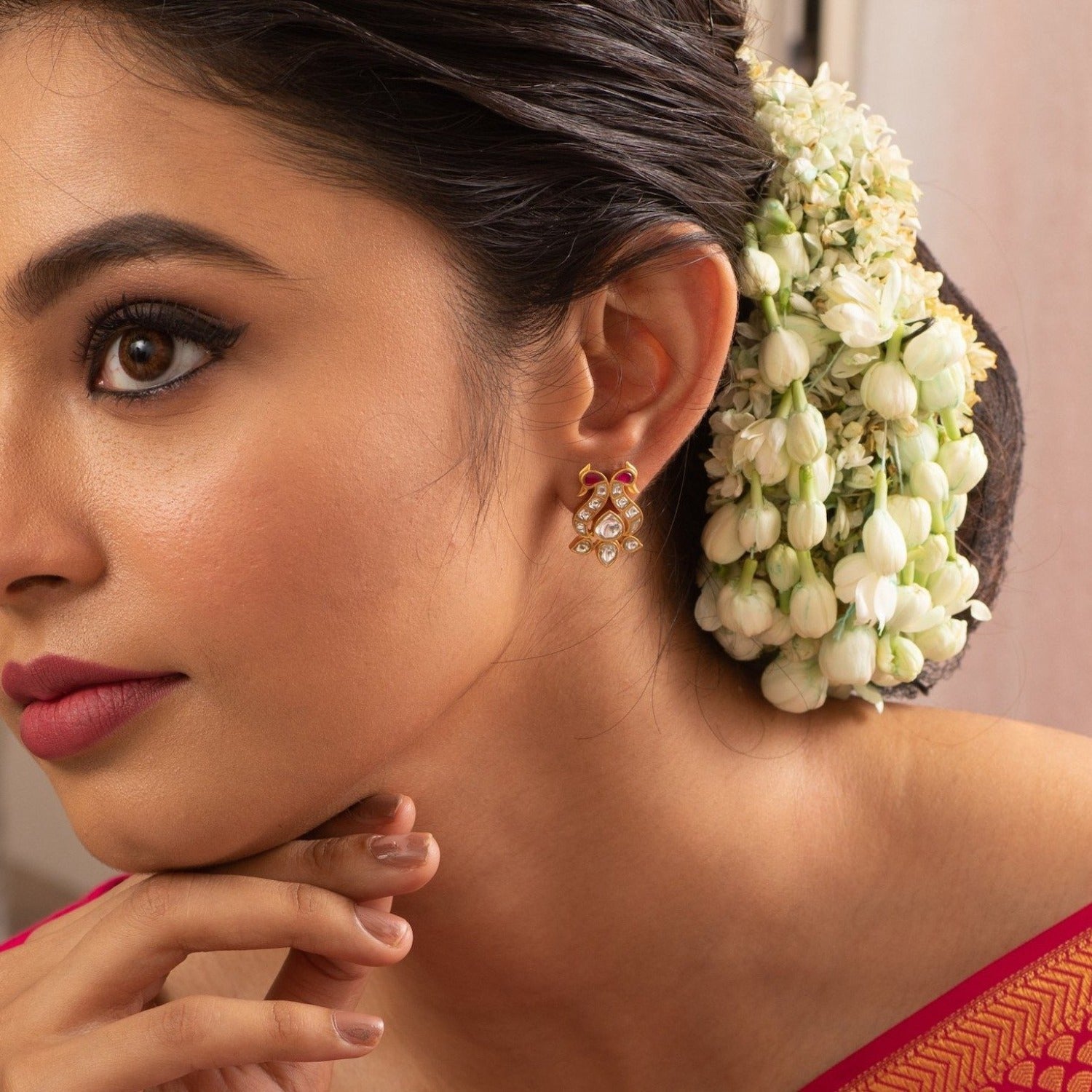 Maruka Mayur Silver Earrings