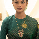 Necklaces Samvadita Contemporary Kempu Silver Necklace