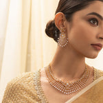 Necklaces Prafulti Zircon Silver Necklace Set