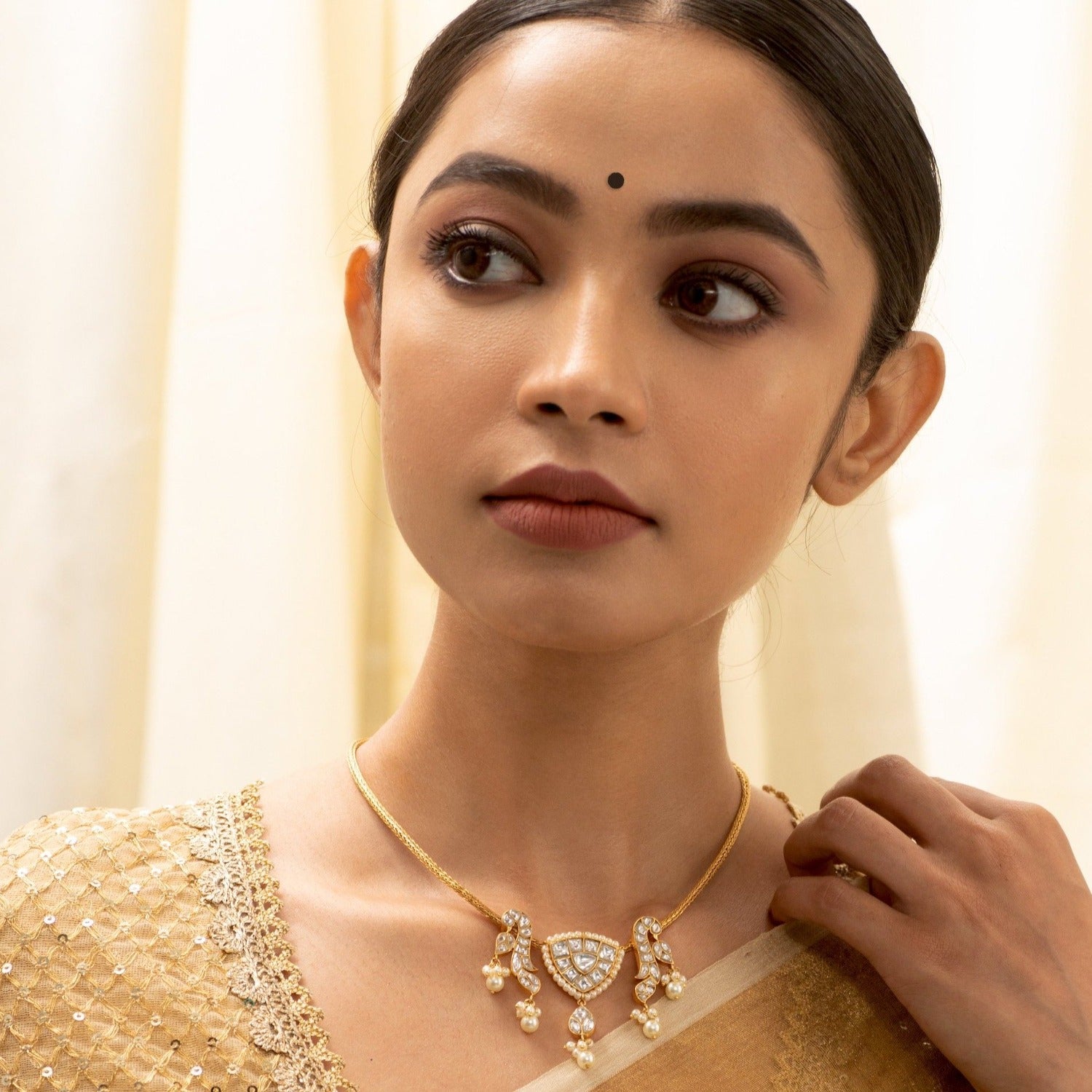 Necklaces Maruka Mayur Silver Pendant Necklace
