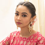 Earrings Sheva Jadau Silver Chandbali Earrings