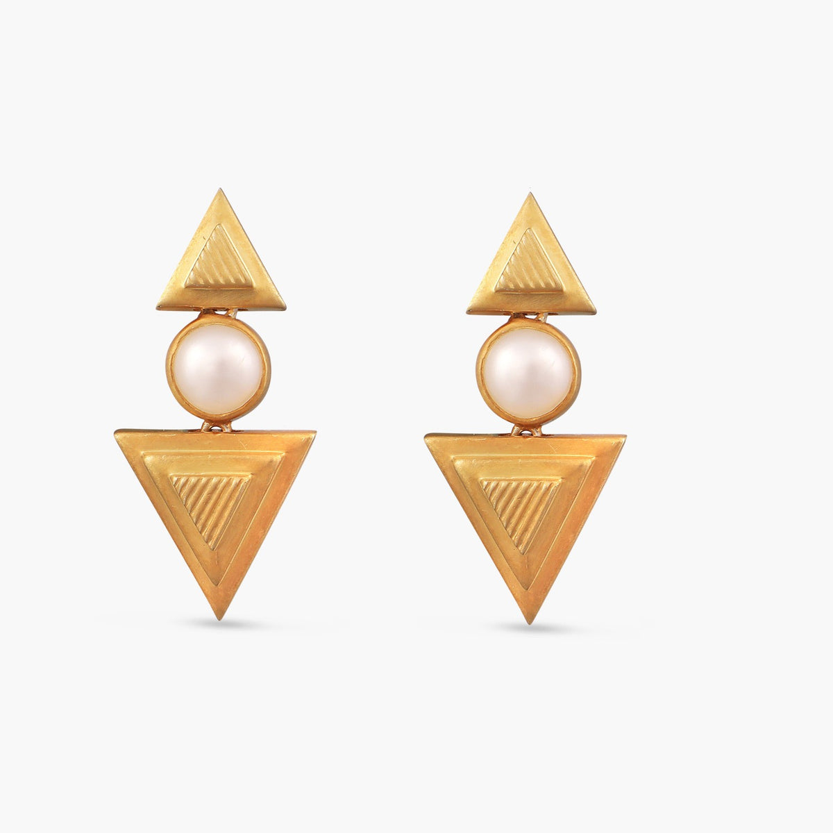 Bella Pearl Ode to Geometry Silver Earrings