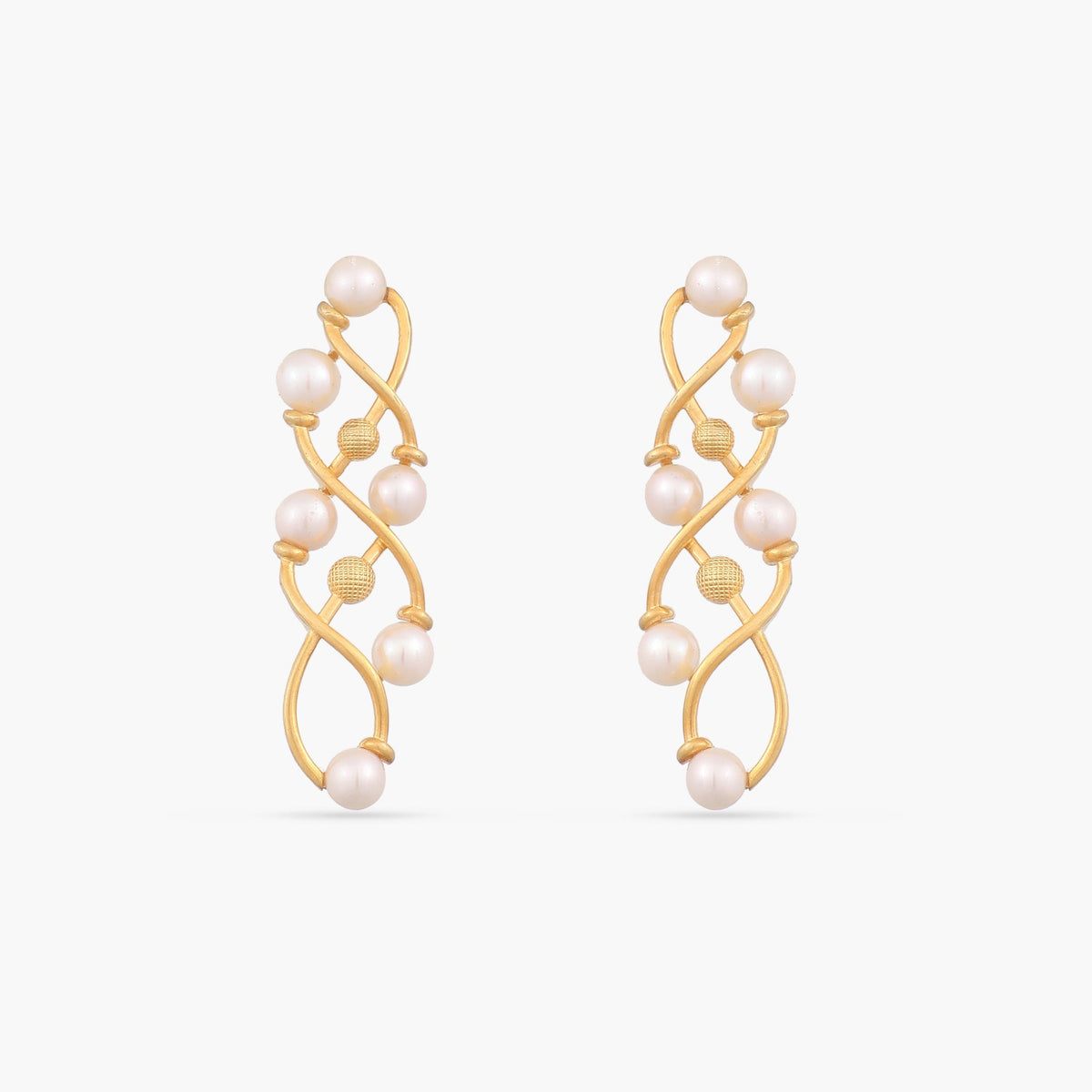 Statement Pearl Silver Earrings