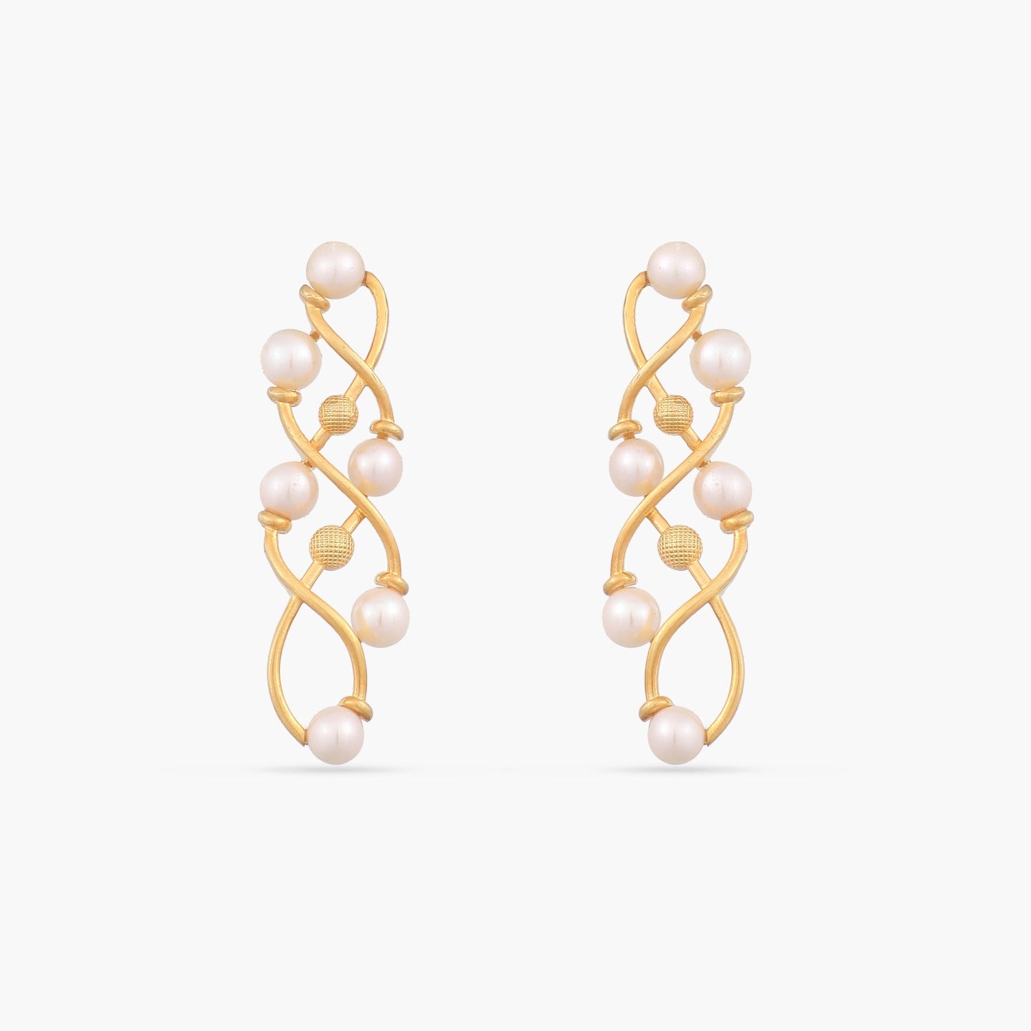 Statement Pearl Silver Earrings