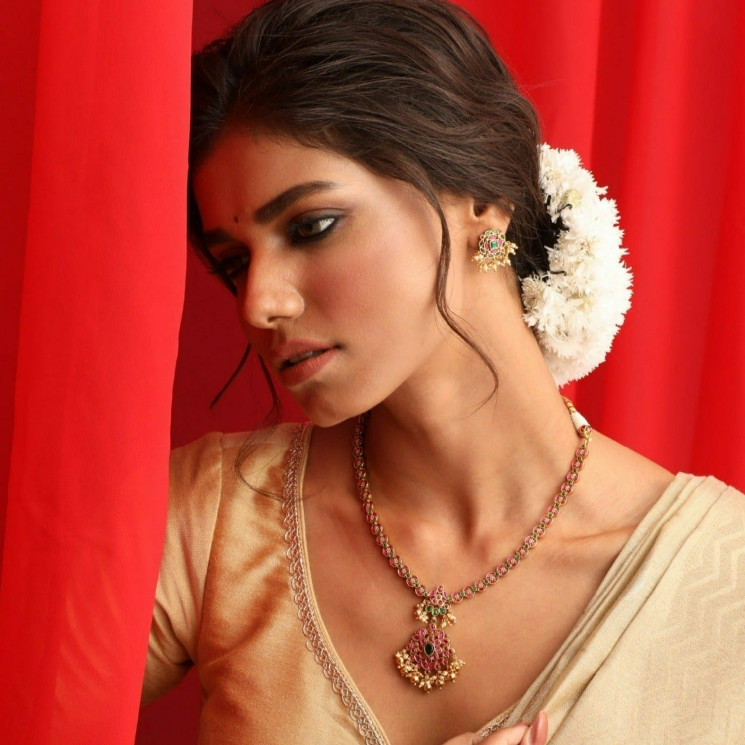 Maithili Kempu Jadau Silver Necklace