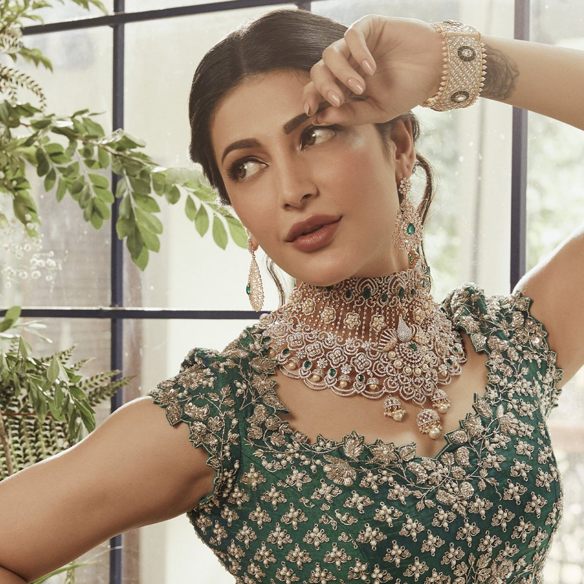 Rasika Grand Silver CZ Choker  